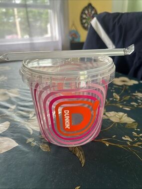 Dunkin' Pink & Orange Reusable Cold Cup with Lid
